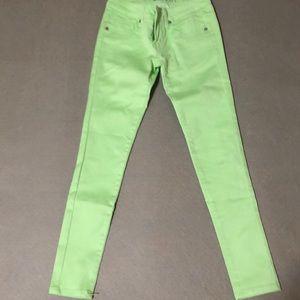 Lime green ankle skinny jeans